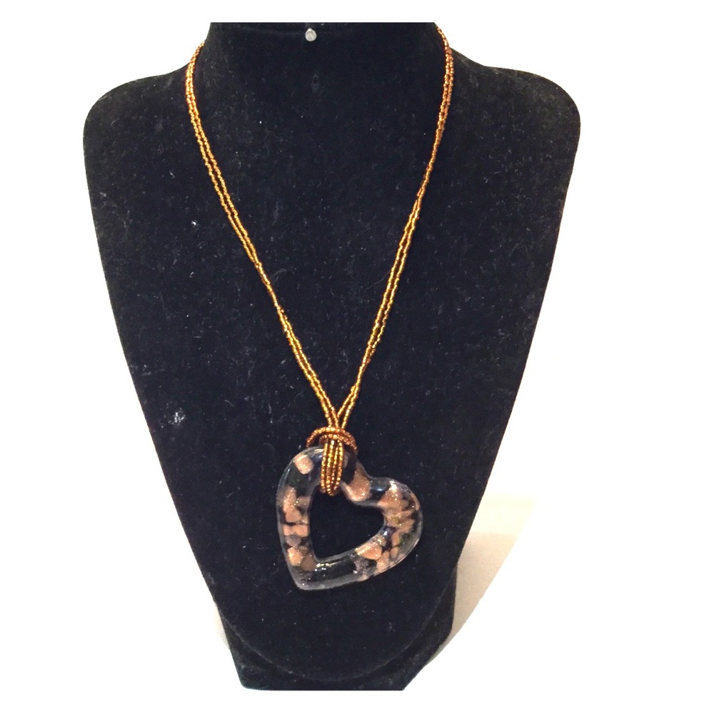 Heart glass pendant